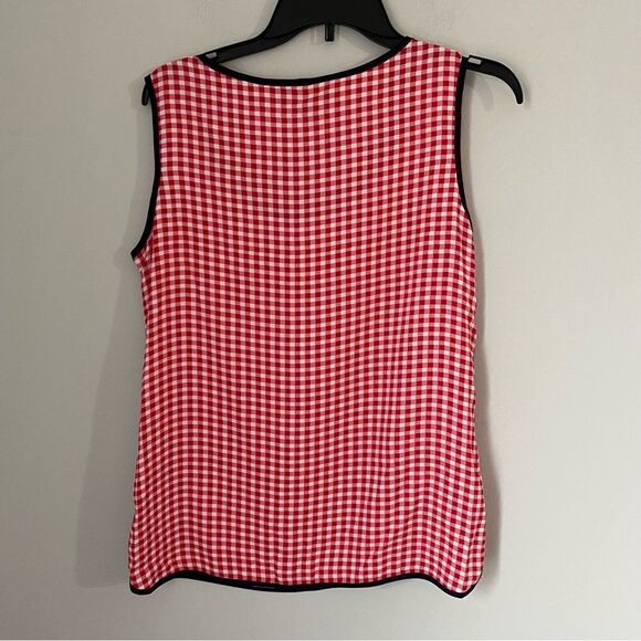 Jones New York Women’s Sleeveless Scoop Neck red and White Checkered Blouse 6 - Picture 3 of 3